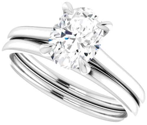 Sužadėtuvių Žiedas „Claw-Prong Solitaire“ 10k white gold Oval 8mm x 6mm (10)
