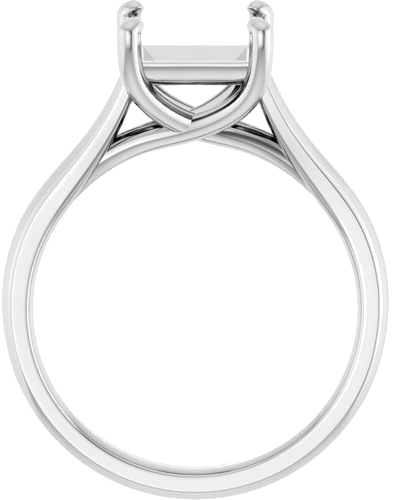 14K White 7 mm Square Solitaire Engagement Ring Mounting (2)