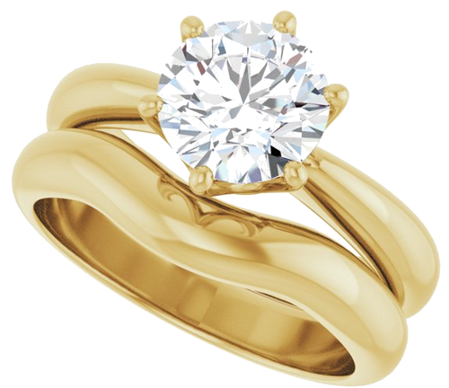 Sužadėtuvių Žiedas „Solitaire Crown-Inspired“ 14k yellow gold Round 7.4mm (10)