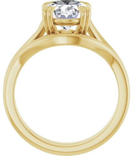 Sužadėtuvių Žiedas „Double Claw-Prong Solitaire Criss-Cross“ 14k yellow gold Oval 10mm x 8mm (7)