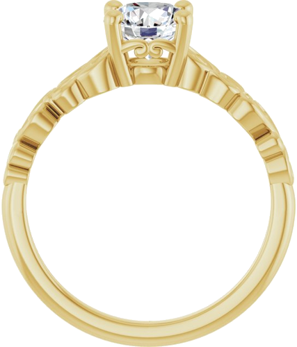 14K Yellow 6.5 mm Round Vintage-Inspired Solitaire Engagement Ring Mounting (7)
