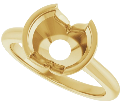 Sužadėtuvių Žiedas „Half Bezel Solitaire“ 585 Geltonojo Aukso Round 9mm (4)