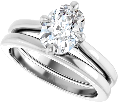 Sužadėtuvių Žiedas „Solitaire“ 14k white gold Elongated Cushion 8mm x 6mm (10)