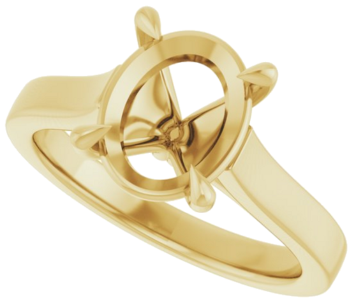 Sužadėtuvių Žiedas „Claw-Prong“ 14k yellow gold Oval 10mm x 8mm (5)