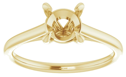 18K Yellow  6.5 mm Round Solitaire Engagement Ring Mounting (3)