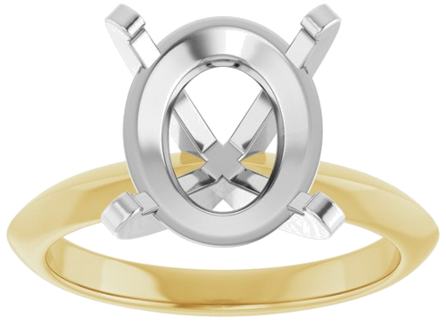 Sužadėtuvių Žiedas „Knife-Edge“ 14k yellow/white gold Oval 12mm x 10mm (3)