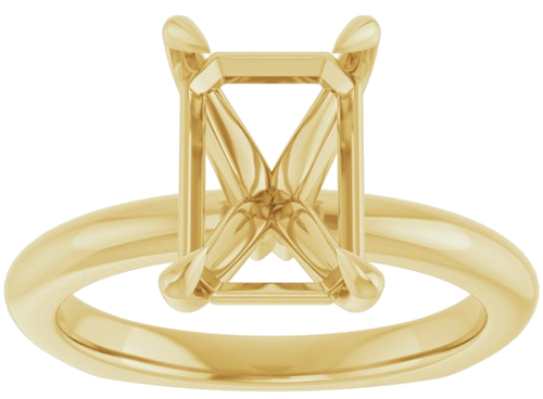 Sužadėtuvių Žiedas „Claw-Prong Euro Shank“ 14k yellow gold Emerald 10mm x 7mm (3)