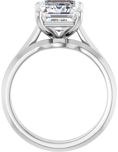 Sužadėtuvių Žiedas „Claw-Prong“ 14k white gold Emerald 10mm x 8mm (7)