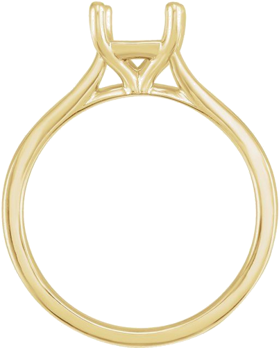 14K Yellow 8x6 mm Emerald Solitaire Engagement Ring Mounting (2)