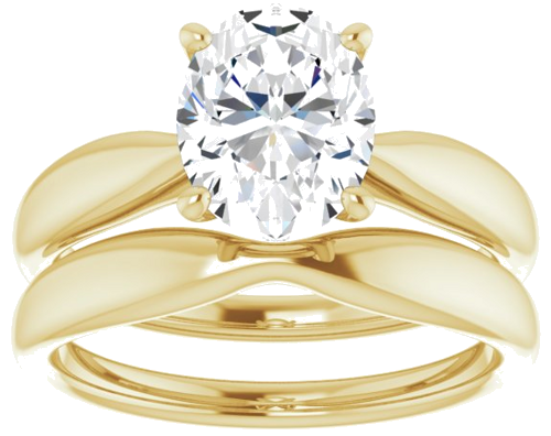 14K Yellow  9x7 mm Oval Solitaire Engagement Ring Mounting (8)