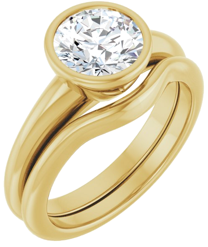 Sužadėtuvių Žiedas „Bezel-Set Solitaire“ 14k yellow gold Round 7.4mm (6)