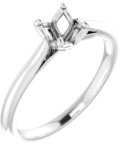 Sužadėtuvių Žiedas „Solitaire“ 585 Baltojo Aukso Round 5.5mm (1)