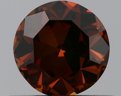 0.41 carat Fancy Deep Brownish Orange-VS2 Very Good cut Natūralus Round Deimantas (1)