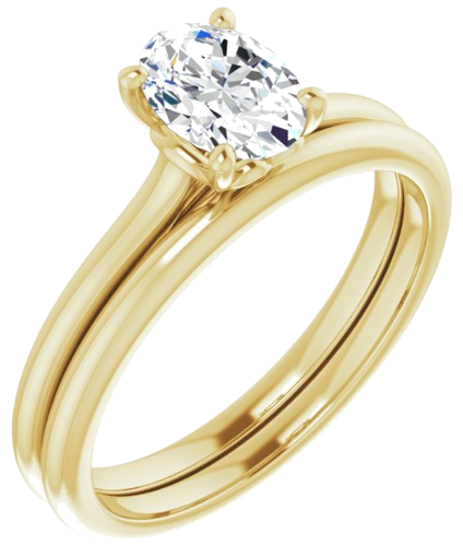 Sužadėtuvių Žiedas „Solitaire“ 14k yellow gold Oval 7mm x 5mm (6)