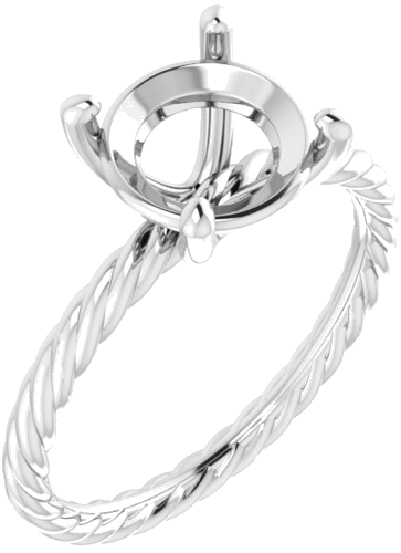Sužadėtuvių Žiedas „Solitaire Rope“ 950 Platinos Round 8.8mm (1)