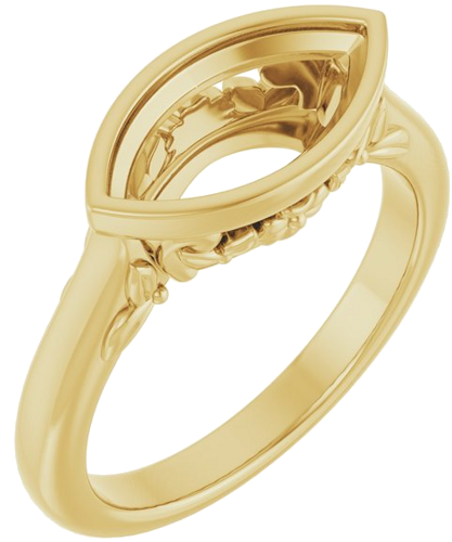 Sužadėtuvių Žiedas „Bezel-Set“ 14k yellow gold Marquise 12mm x 6mm (1)
