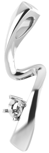 14K White  3 mm Round Pendant Mounting (2)