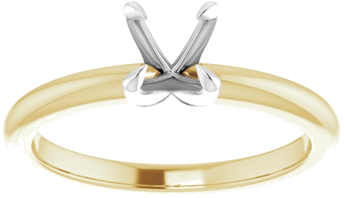 14K Yellow White 5.5 mm Round Solitaire Engagement Ring Mounting (3)