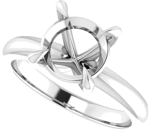 Sužadėtuvių Žiedas „Claw-Prong Solitaire“ 10k white gold Round 8.8mm (5)