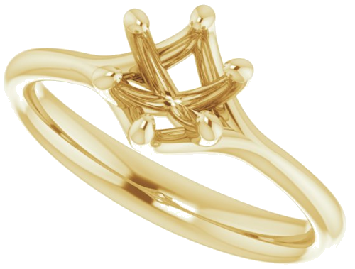 10K Yellow 6 mm Round Engagement Ring Mounting (5)