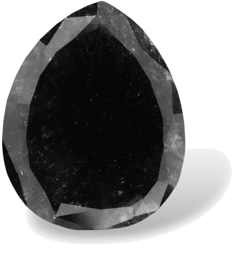 4.7 carat Fancy Black-VVS2 Natūralus Pear Deimantas (1)