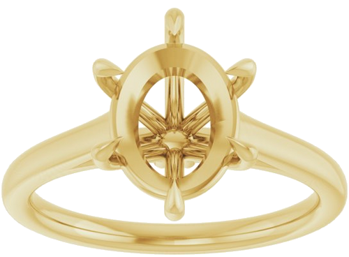 Sužadėtuvių Žiedas „Claw-Pong“ 14k yellow gold Oval 10mm x 8mm (3)