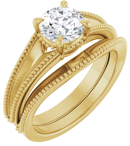 Sužadėtuvių Žiedas „Claw-Prong Solitaire“ 14k yellow gold Round 6.5mm (6)