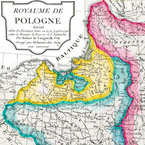 Trešās Abu Tautu Republikas dalīšanas karte (R. de Vaugondy), Parīze, XVIII gs. beigas (2)