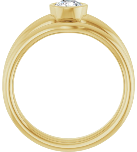 Sužadėtuvių Žiedas „Bezel-Set Solitaire“ 14k yellow gold Round 4.8mm (7)