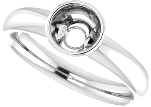 14K White 5.5 mm Round Engagement Ring Mounting (5)