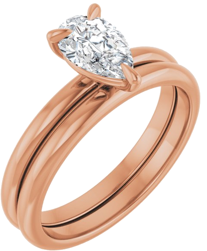 Sužadėtuvių Žiedas „Solitaire“ 14k rose gold Pear 8mm x 5mm (6)
