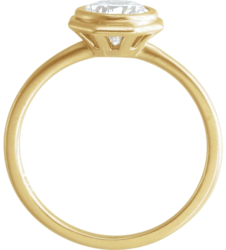 Sužadėtuvių Žiedas „Bezel-Set Solitaire“ 585 Geltonojo Aukso Round 6.5mm (4)