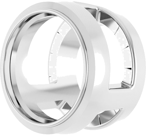 Pakabukas „Round Bezel-Set Slide“ 585 Baltojo Aukso Round 5.8mm (2)