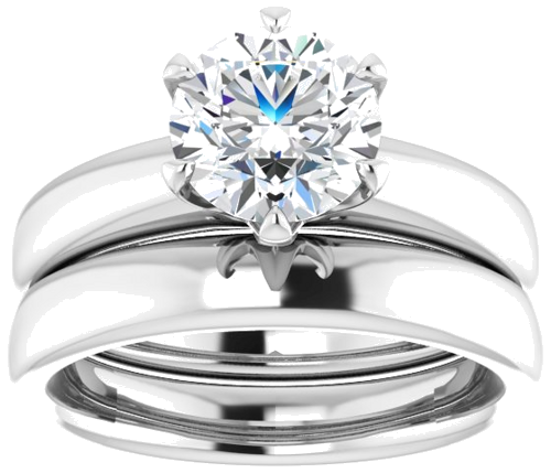 Platinum 7.4 mm Round Engagement Ring Mounting (8)