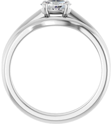Sužadėtuvių Žiedas „Solitaire“ 14k white gold Oval 6mm x 4mm (7)