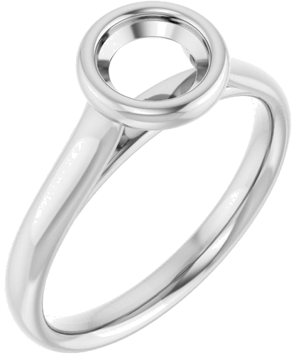 Sužadėtuvių Žiedas „Bezel-Set Solitaire“ 585 Baltojo Aukso Round 5.8mm (1)