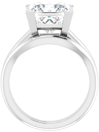 Sužadėtuvių Žiedas „V-End Prong“ 14k white gold Square 9mm (7)