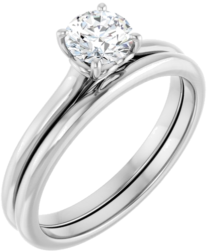 14K White  5.2 mm Round Solitaire Engagement Ring Mounting (6)