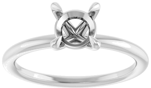 Sužadėtuvių Žiedas „Claw-Prong Solitaire“ 10k white gold Round 6.5mm (3)