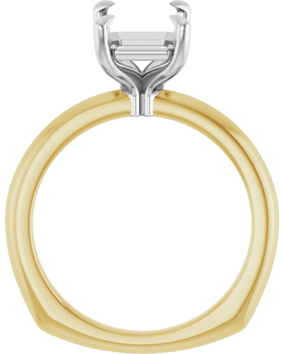 Sužadėtuvių Žiedas „Claw-Prong Euro Shank“ 14k yellow/white gold Emerald 10mm x 7mm (2)