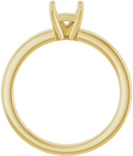14K Yellow 5 mm Asscher Solitaire Engagement Ring Mounting (2)