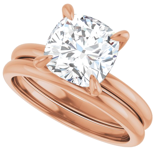 Sužadėtuvių Žiedas „Solitaire“ 14k rose gold Cushion 8mm (10)