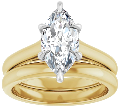 Sužadėtuvių Žiedas „Claw-Prong“ 14k yellow/white gold Marquise 12mm x 6mm (8)