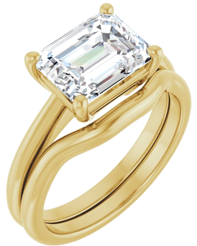 Sužadėtuvių Žiedas „Solitaire“ 14k yellow gold Emerald 9mm x 7mm (6)