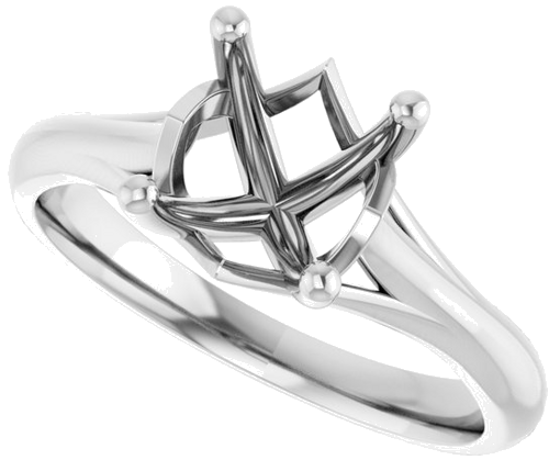 14K White 8 mm Round Solitaire Engagement Ring Mounting (5)