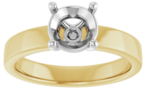 Sužadėtuvių Žiedas „Solitaire“ 14k yellow/white gold Round 7mm (3)