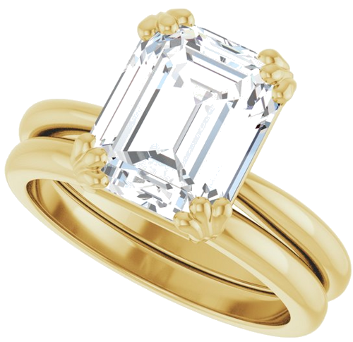 Sužadėtuvių Žiedas „Solitaire“ 14k yellow gold Emerald 10mm x 8mm (10)