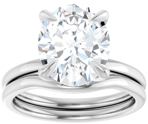 Sužadėtuvių Žiedas 18k white gold Oval 11mm x 9mm (8)