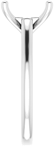 14K White 12x10 mm Oval Solitaire Engagement Ring Mounting (4)