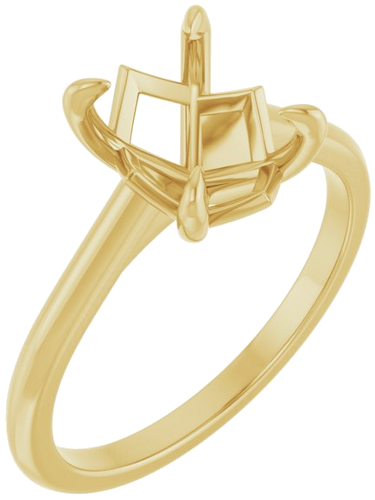 14K Yellow 10x8 mm Oval Solitaire Engagement Ring Mounting (1)